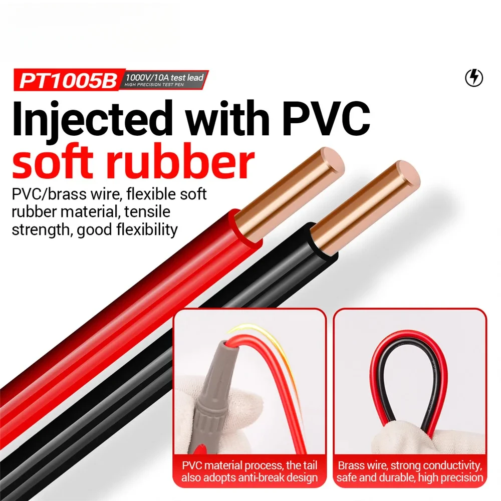 ANENG PT1005B Digital Multimeter Probe Test Leads 1000V 10A Universal Needle Tip Multi Meter Tester Lead Probe Wire Pen Cable image 3