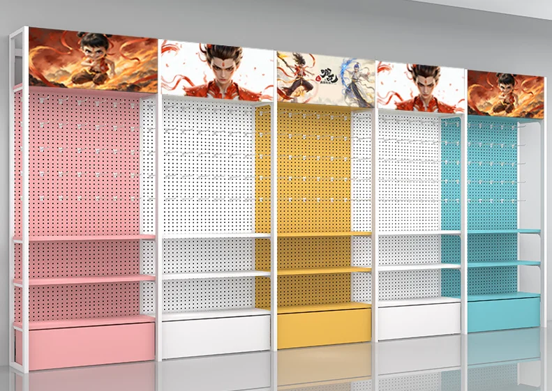 Budget-Friendly Retail Shelf Hooks Small Stores Compact Corner Hook Display Rack Jewelry Rotating Product Showcase