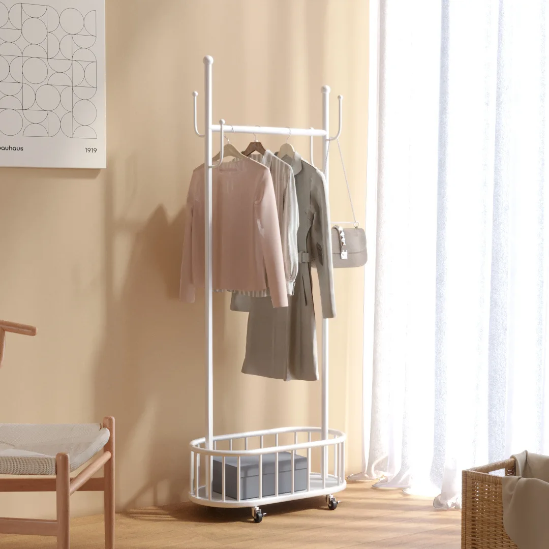 Light luxury mobile floor coat rack home living room bedroom multi-function