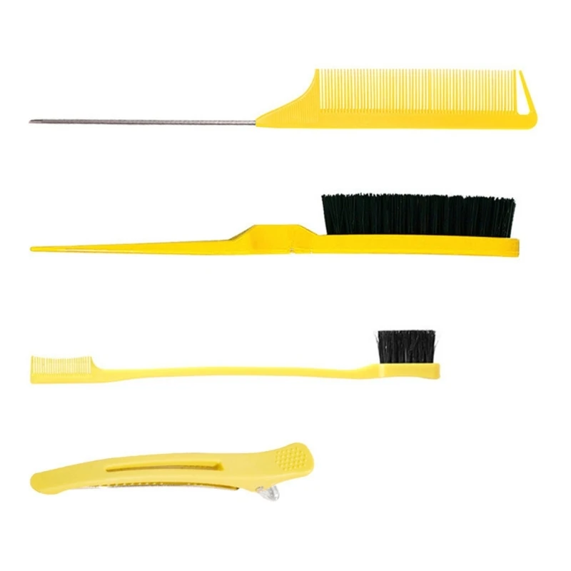 4Pcs Slick Back Hair Brush Set Bristle Hair Brush Brush Teasing Comb Brush Comb for Women Kids