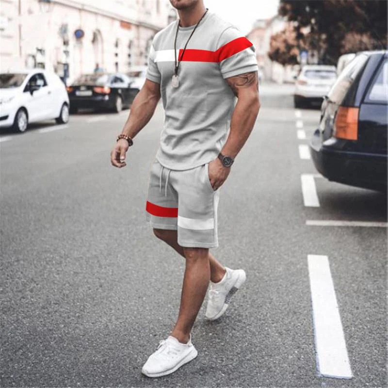 2024 New Men's Suit Printed 3D Pattern Summer Casual Breathable Refreshing Sports Suit Oversized Men's Top Y2K Fashion Style