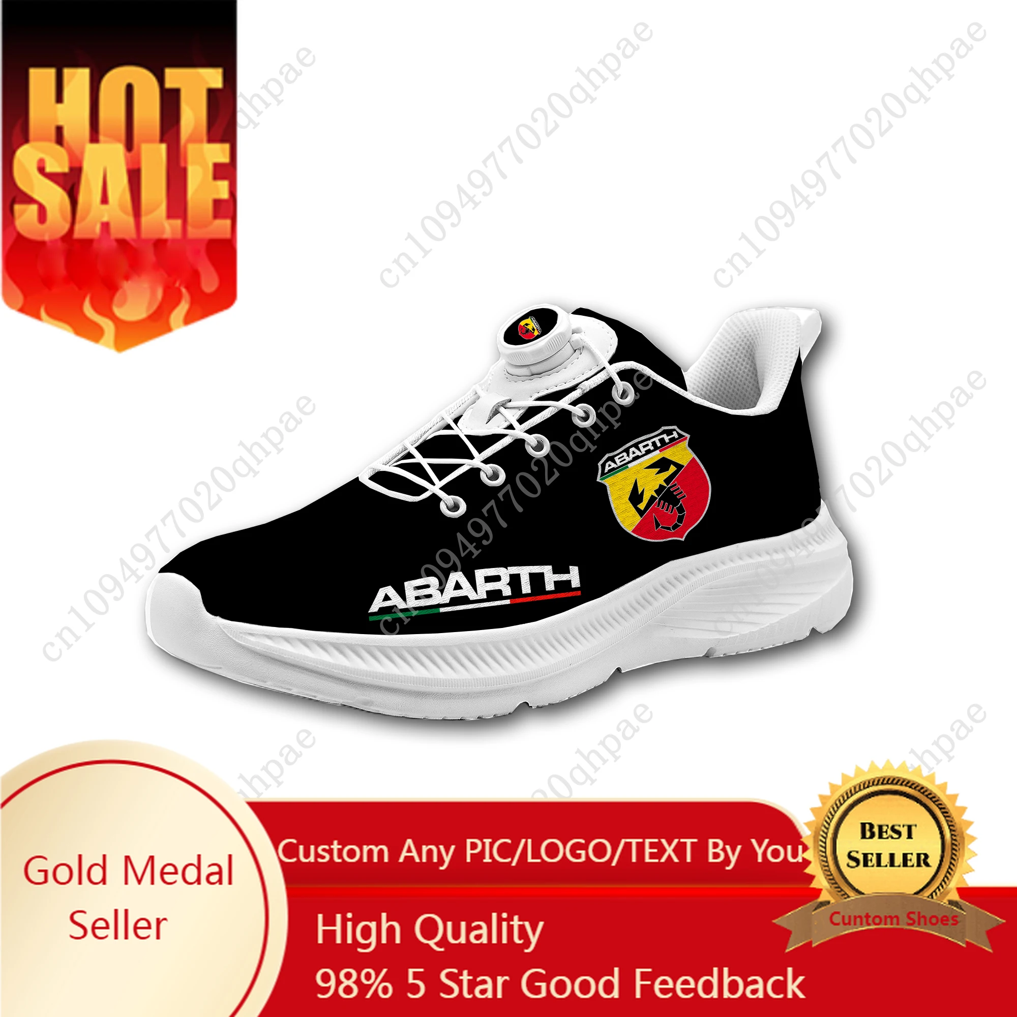 

A-Abarths Running Shoes Man Woman Rotating Button Without Laces Sneakers Outdoor Sports Light Breathable Custom Shoe