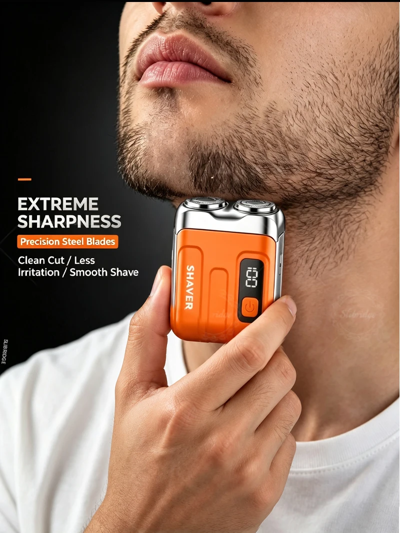 Mens Electric Shaver Rechargeable Waterproof mini Portable Beards Razor Wet/Dry