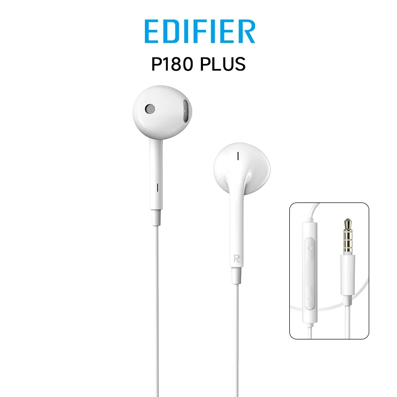 Edifier P180 Plus Auriculares con cable Auriculares de 3,5 mm Control de línea auxiliar Llamada telefónica clara con micrófono