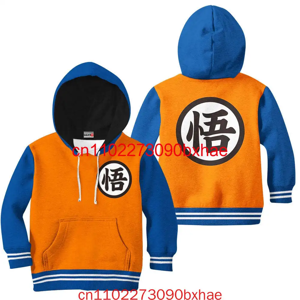 

2026 New Goku Kanji Kids Hoodie 3D Print Japanese Anime Cool Street Children's Jacket