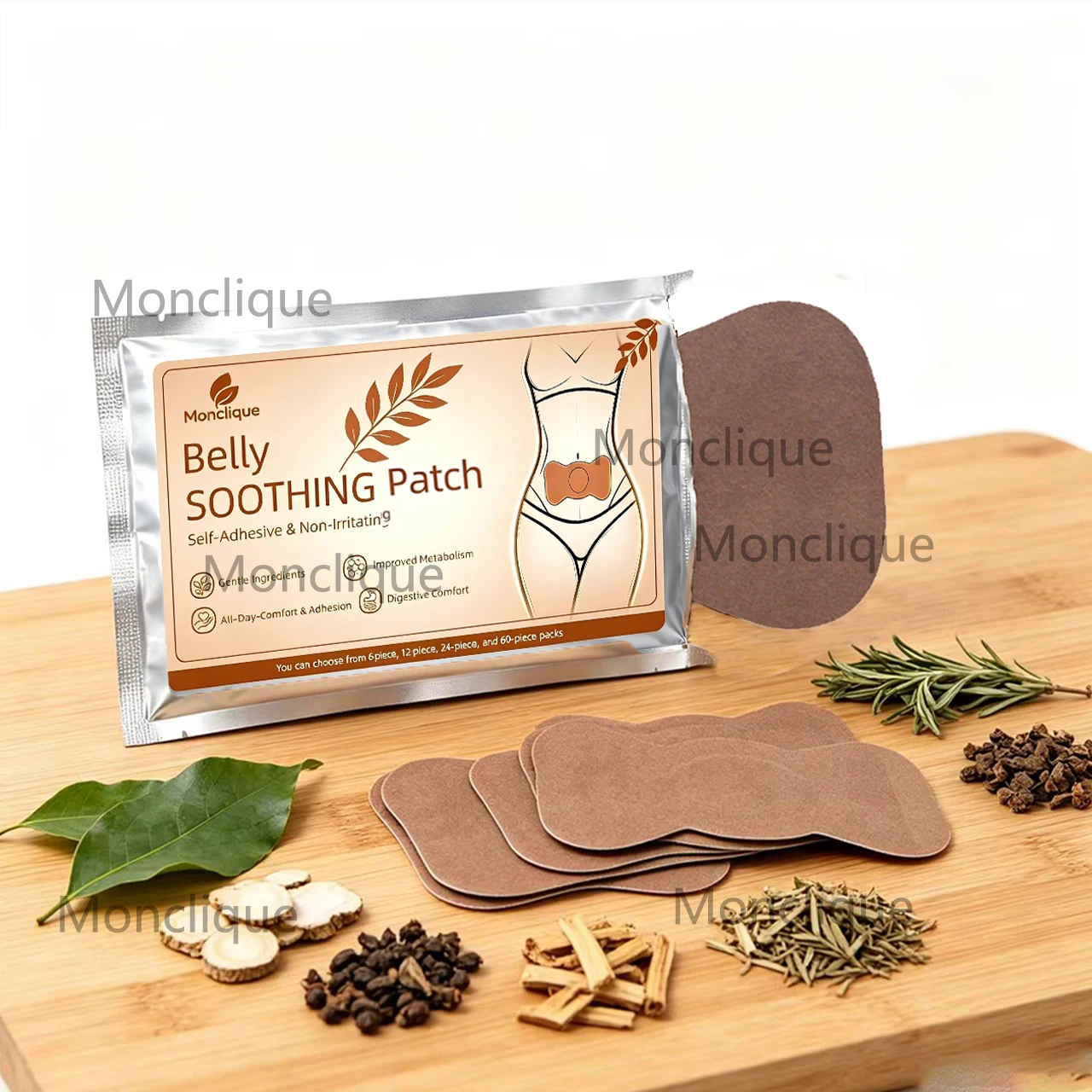 12/60PCS Abdomen Shaping Sticker Lymphatic Weight Loss Patch Herbal Skin-friendly Hot Compress Improve Metabolism Body Care Tool