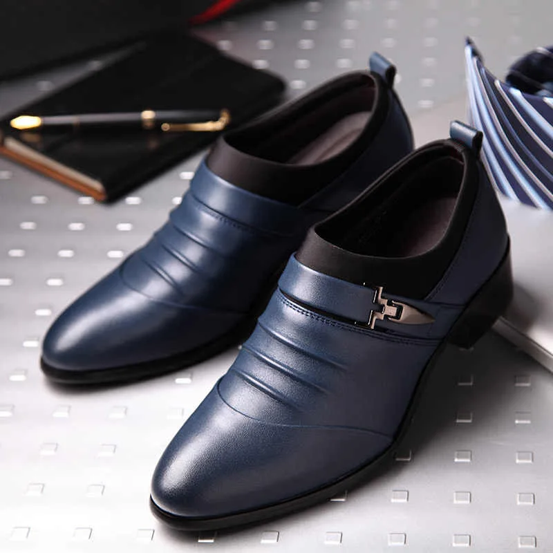 Classic Men Dress Shoes Luxury Oxfords Leather Shoes for Men Business Casual Loafers Quality Plus Size Men Wedding Formal Shoes