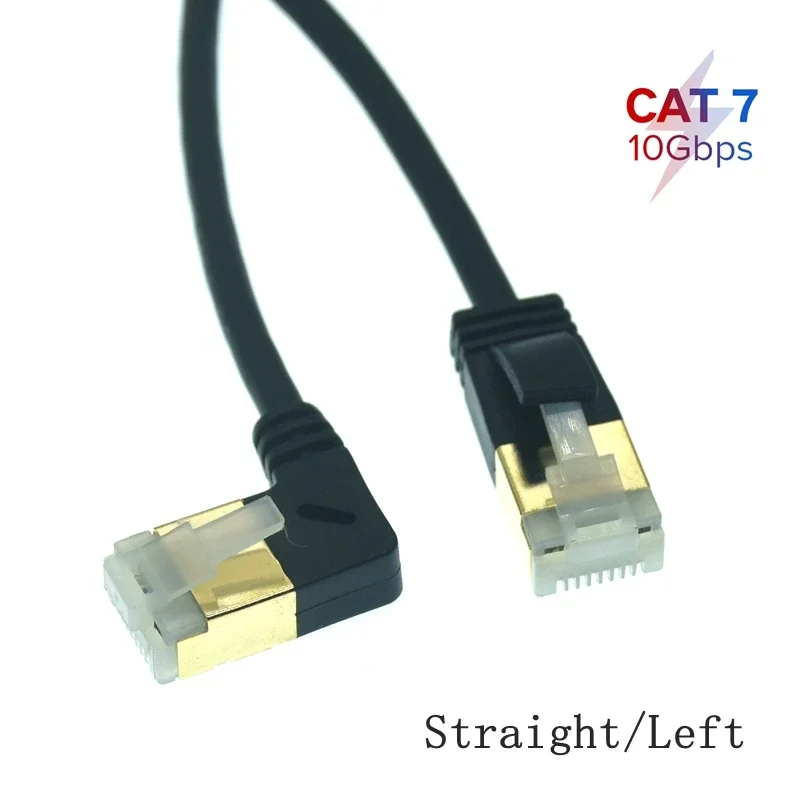 10Gbps RJ45 Cat7 Lan Cable UTP RJ45 Network Cable Ethernet Cable For Cat6 Compatible Patch Cord 90 Degree Up Down Right Angle