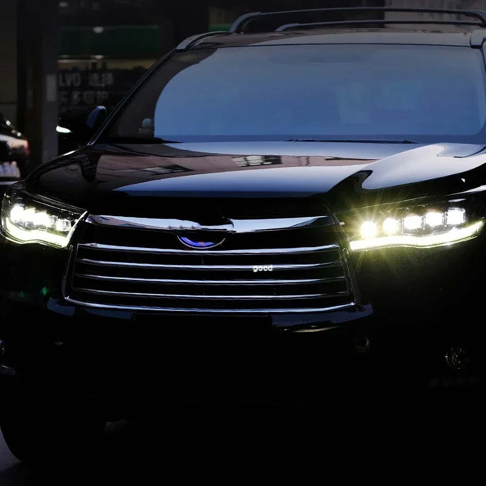 For Toyota Highlander Kluger 2015-2017 LED Car Front lamps Assembly Upgrade Projector Lens Auto Headlights Accessories