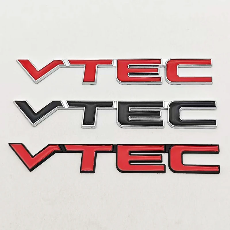3D Metal Car Styling Logo VTEC Badge Front Grille Emblem Rear Trunk Sticker For Honda Civic Type R S SI Accord Fit CRV SUV