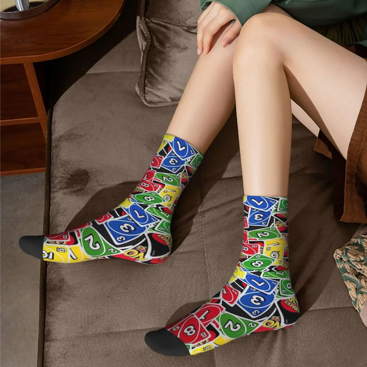 Uno Playing Cards Express - Pattern Socks Harajuku Super Soft Stockings All Season Long Socks Accessories for Unisex Gifts