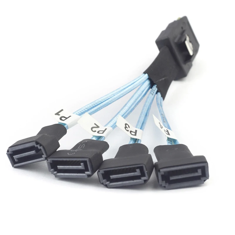 Mini SAS SFF-8087 To 4X SATA Male 3.0 SSD High Speed Data Transfer Cable 1 To 4 0.3m