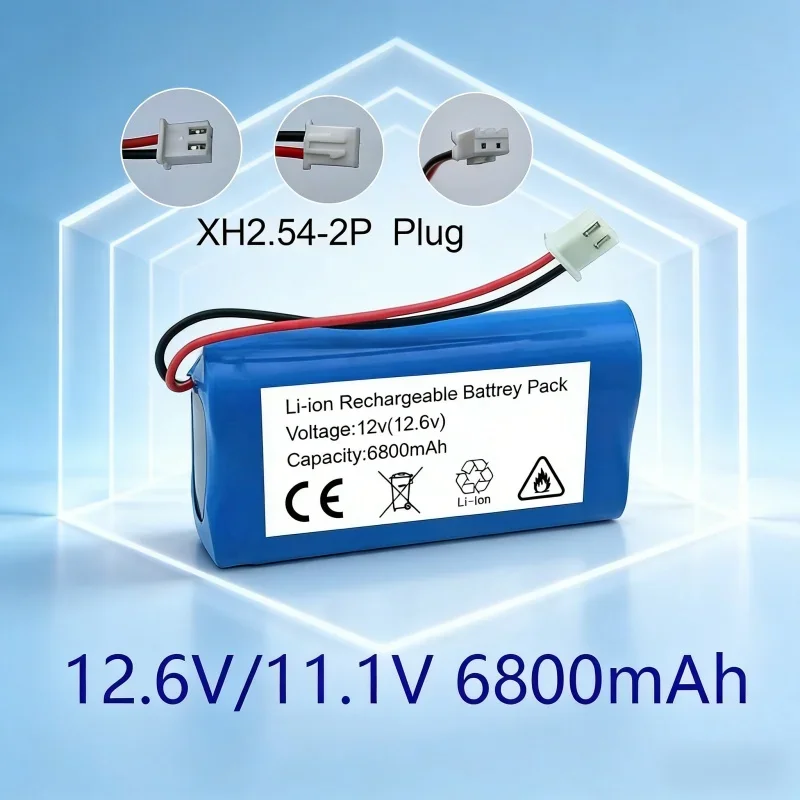 

Новый усовершенствованный литий-ионный аккумулятор 12В 6800мАч (18650 3S1P) для камер видеонаблюдения и пистолетов для зачистки проводов с разъемом XH2.54-2P и BMS