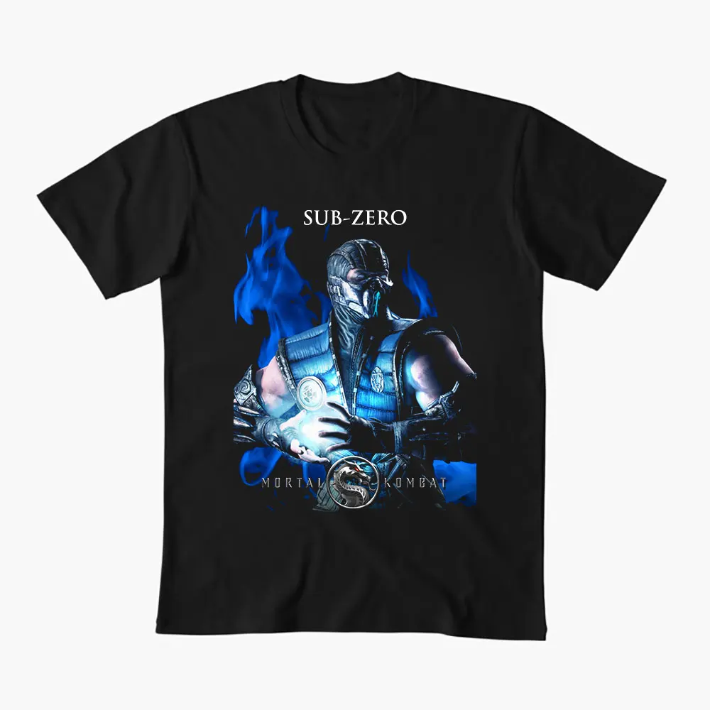 

SUB-ZERO Vintage 90's Mortal Kombat Gift tee for MK gamer 100% cotton printed Men's Short Sleeve Graphic T-Shirt All size Tops