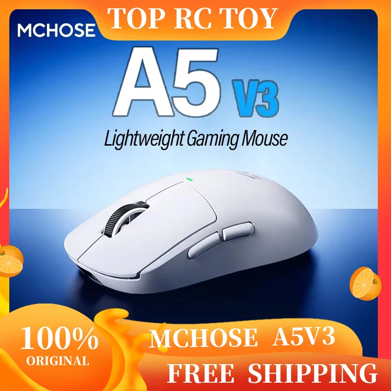 

MCHOSE A5 V3 Wireless Gaming Mouse Lightweight 56g TOPSPEED Low Latency 2.4G Connection 8kHz Polling Rate with Pixart3395 Sensor