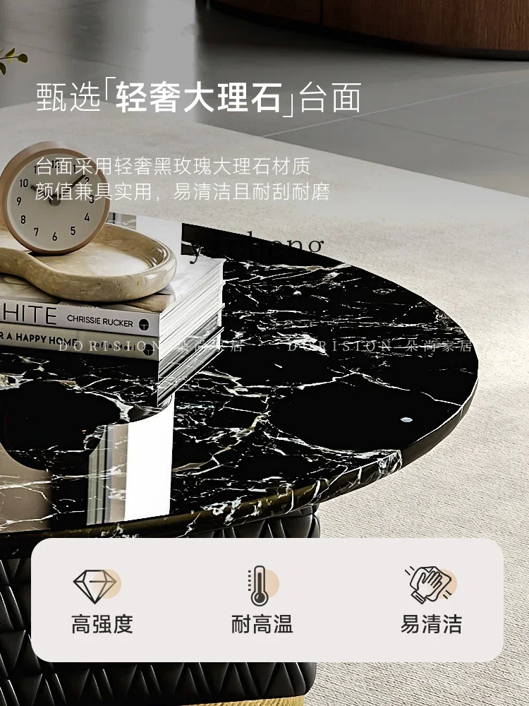 

XL1 Italian light luxury coffee table living room home high-end marble round coffee table