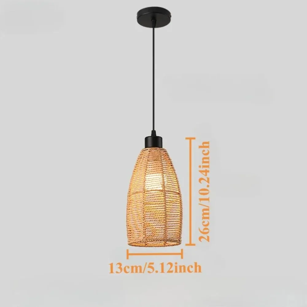 

Room Decor Chandeliers Imitation Hemp Rope Woven Pendant Lights Minimalist Lampshade Hanging Lamp Lighting Fixture Ceiling Light