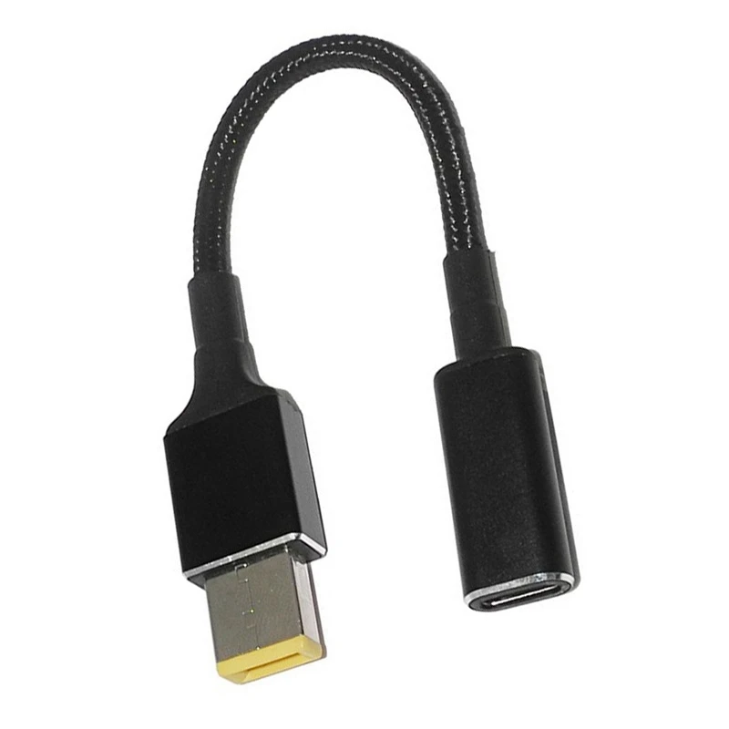 USBタイプCメス-スクエアプラグコンバーター、ラップトップDC電源アダプター、Lenovo Thinkpad用コネクター、100W