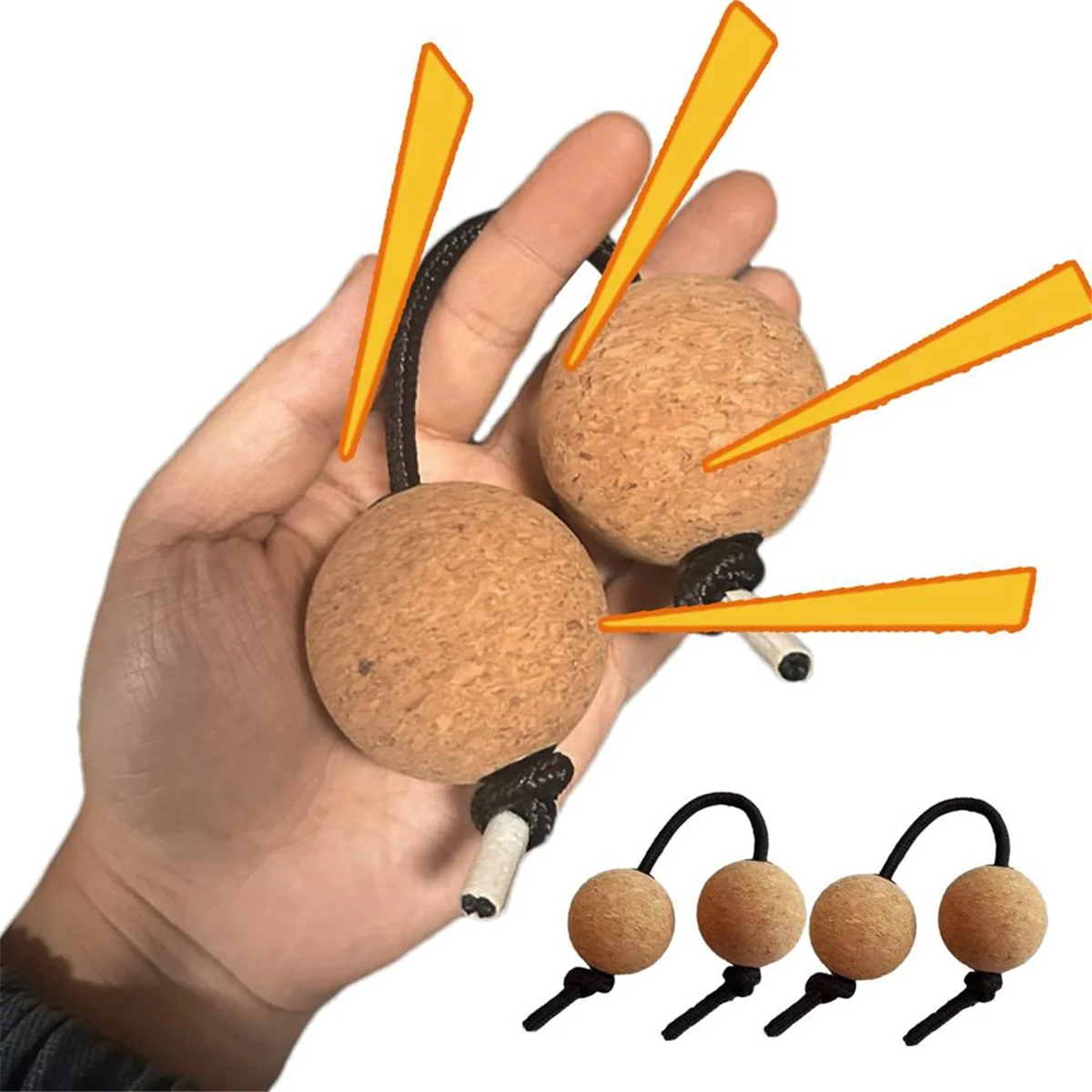 High-end Shaker 2 Pairs Cork Kashaka Shaker Asalato Ball Instrument Percussion Instrument Classical African Balls for Music
