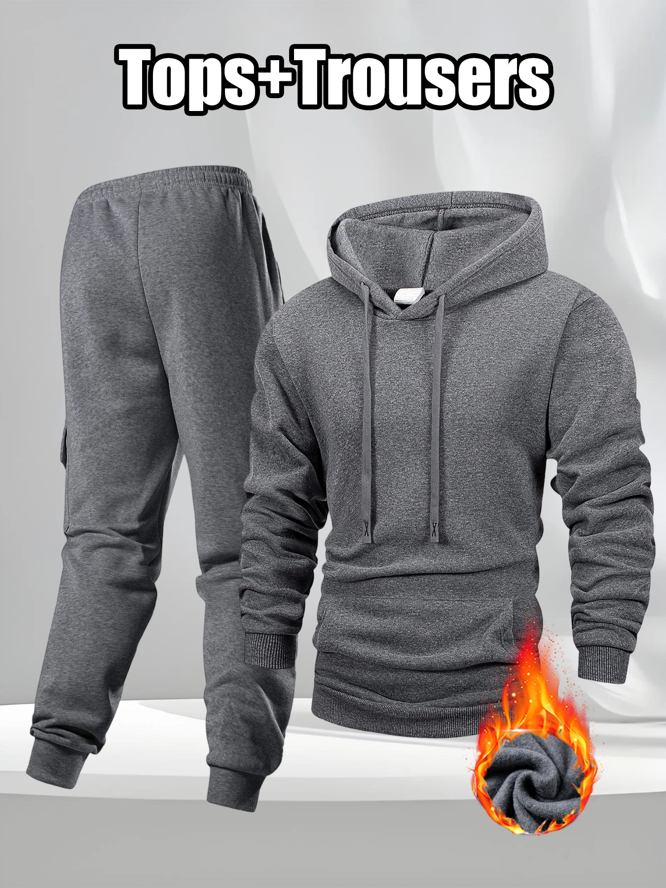 Весенне-осенний мужской повседневный костюм, толстовка с капюшоном и спортивные штаны, комплекты из 2 предметов, удобная модная толстовка для бега, спортивная одежда