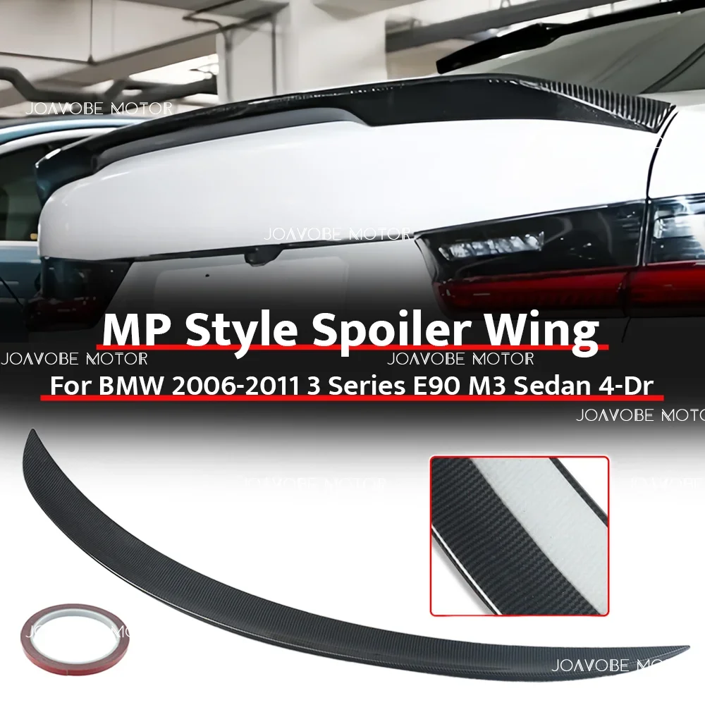 

Glossy Carbon Fiber MP Style Rear Spoiler Wing For 2006-2011 BMW 3 Series E90 4-Door Sedan