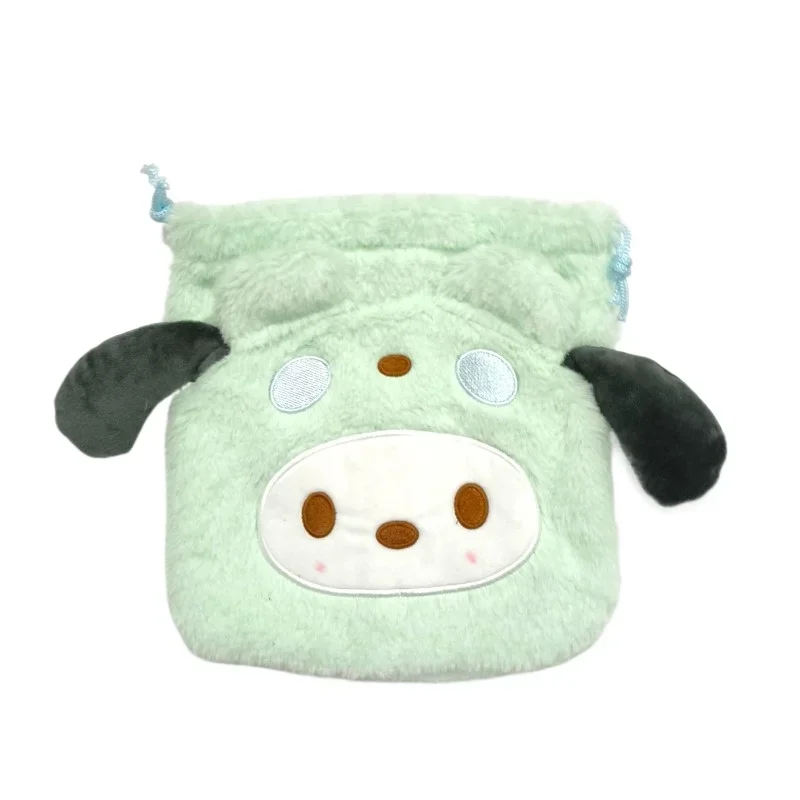  Plush Embroidered Coin Purse Drawstring Bag for Women Girl Hello Kitty Melody Portable Wallet Kawaii Creative Bag