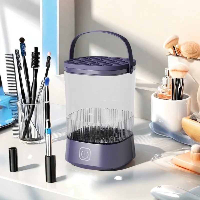 Electric Makeup Brush Cleaner Automatic Spinner Makeup Brush Holder Stand Women Lazy Cleaning Brush Washer Quick Dry Tool