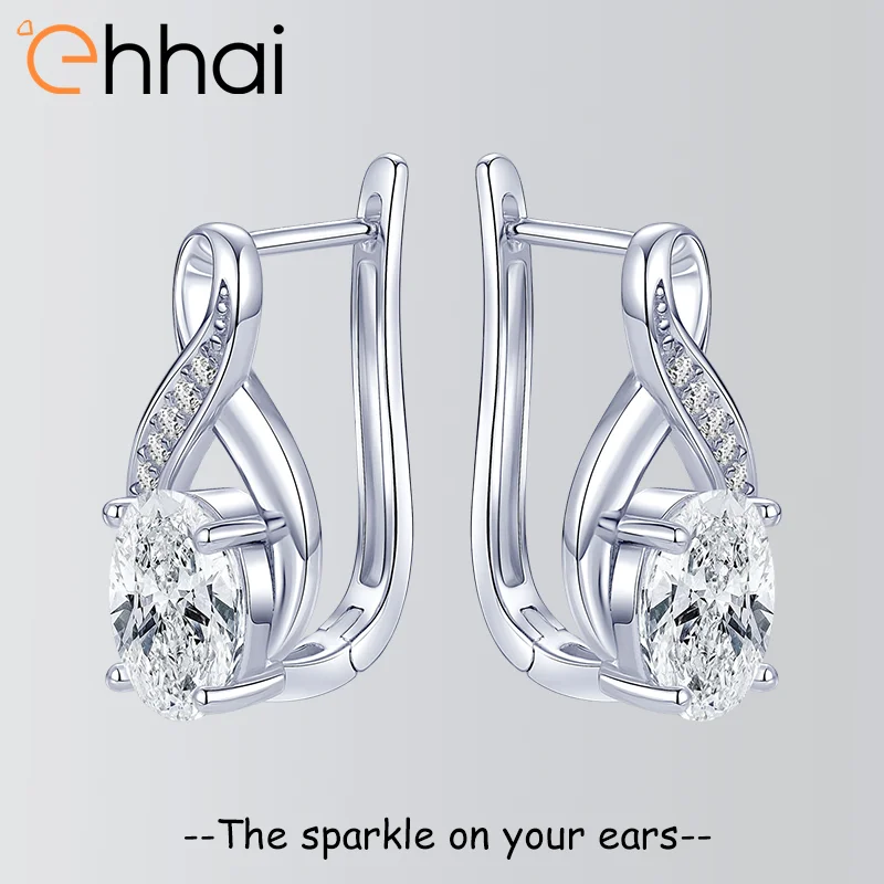 

Ehhai GRA Certified Oval Moissanite Infinite Hoop Earrings for Women S925 Sterling Silver Huggie Earring Jewelry Gift Pendientes