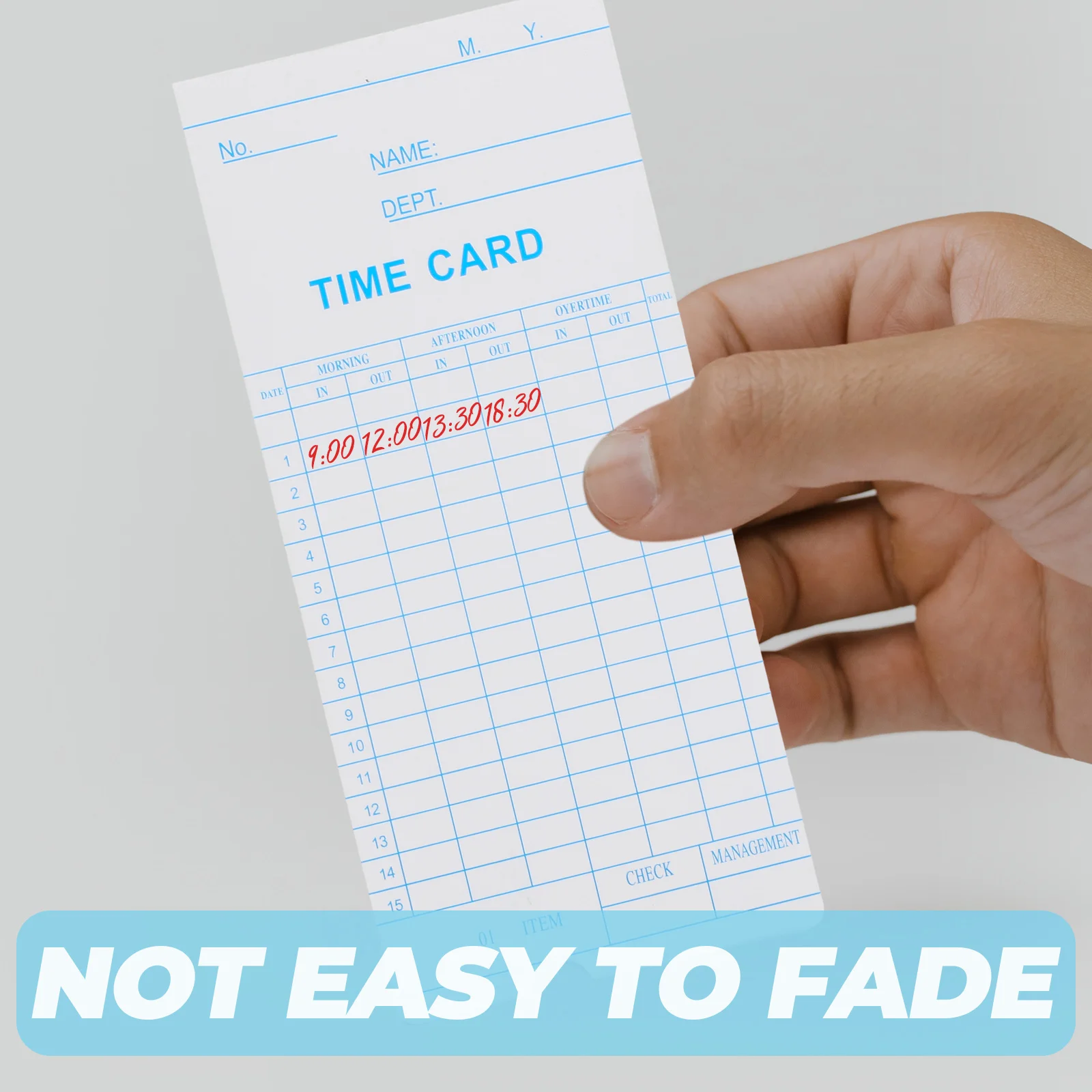 

100 Pcs Sheets Double Sided Attendance Cards Paper Office Supply Employee Timecards High Grade Practical Cost