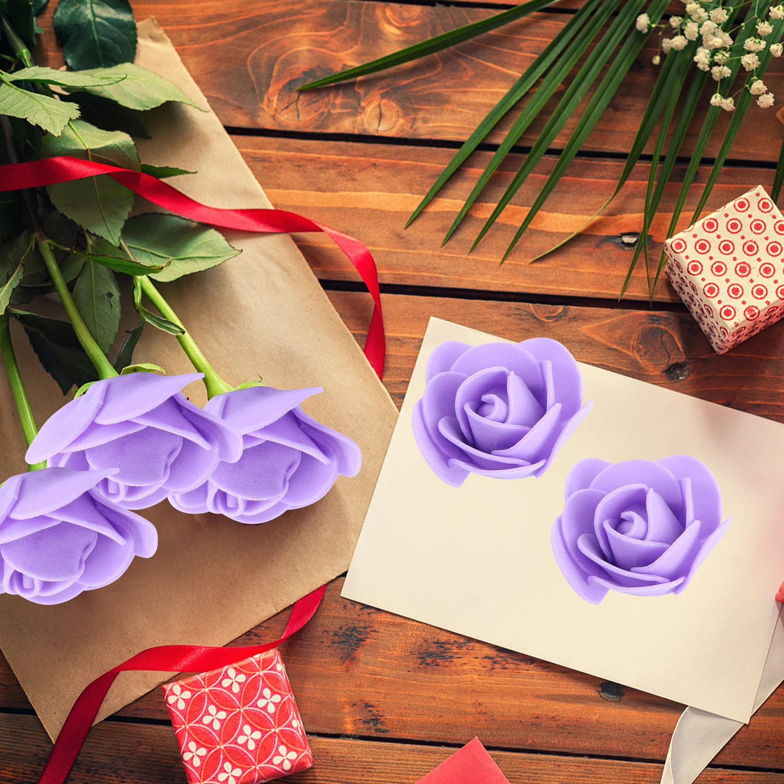 

100Pcs 3.5cm Artificial Rose Buds Reusable Fake Flower Heads for Wedding Toss Table Decor DIY Projects Atmosphere Decoration