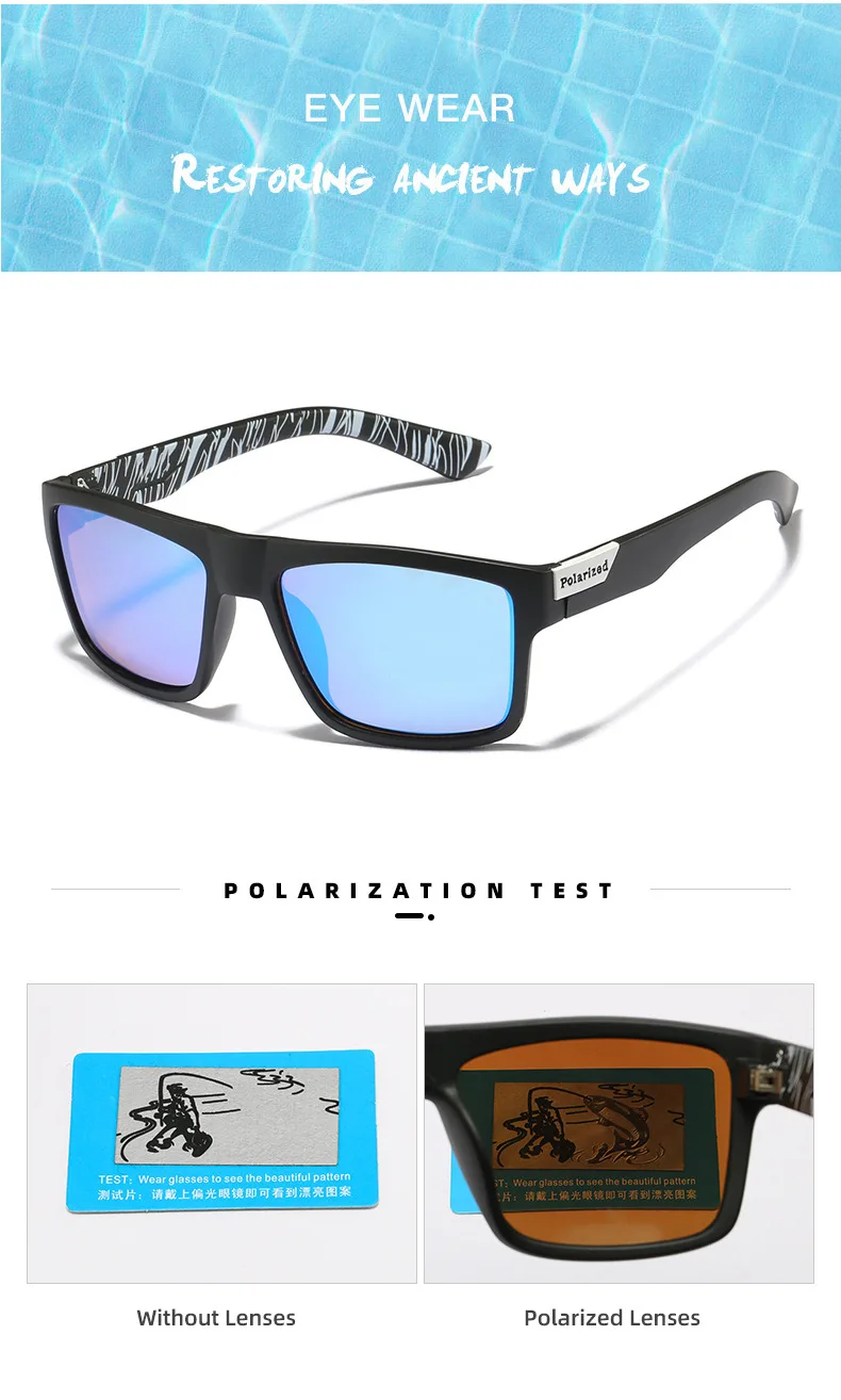 Marke polarisierte Angeln Laufen Männer Sonnenbrille UV400 HD Vision Radfahren wind dichte Mode Brille Tac Linse Vintage-Stil UV400 – Detail 8