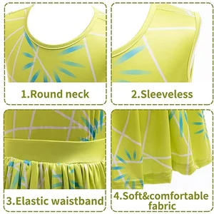 Inside Out Joy Cosplay Brauch für Kinder, Prinzessinkleid, Perücke, Haarnadel, Halloween, Karneval, Geburtstag, Glück, Mädchen, 2pcs 6 Hauptverkäufe Masha Kleid - №2