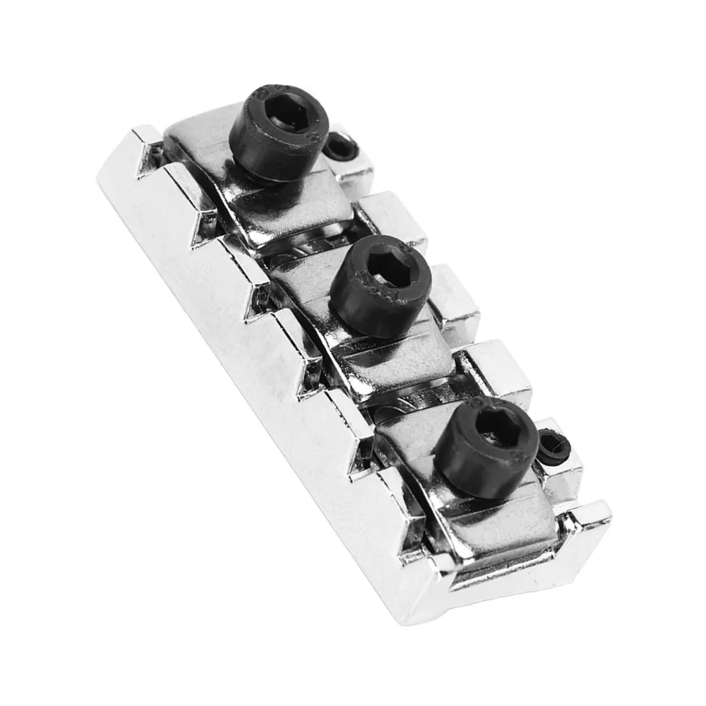 42.5mm/1.67 inch Width Electric Guitar Locking Nut Silver Metal Guitar String Locking Nut Adjustable Locking Nut