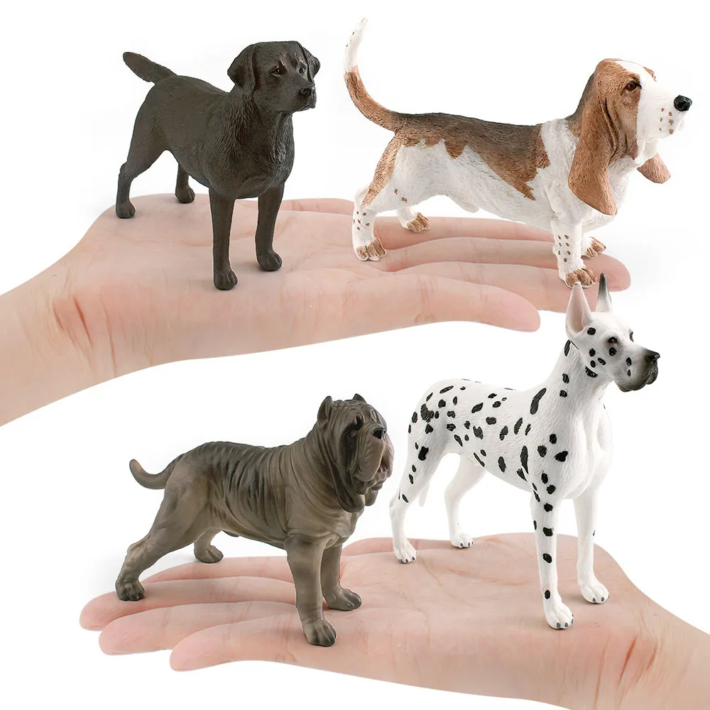 1Pc Pet Dog Figurine Garden Home Decor Simulation Basset Hound Labrador Retriever Neapolitan Mastiff Great Dane PVC Figure