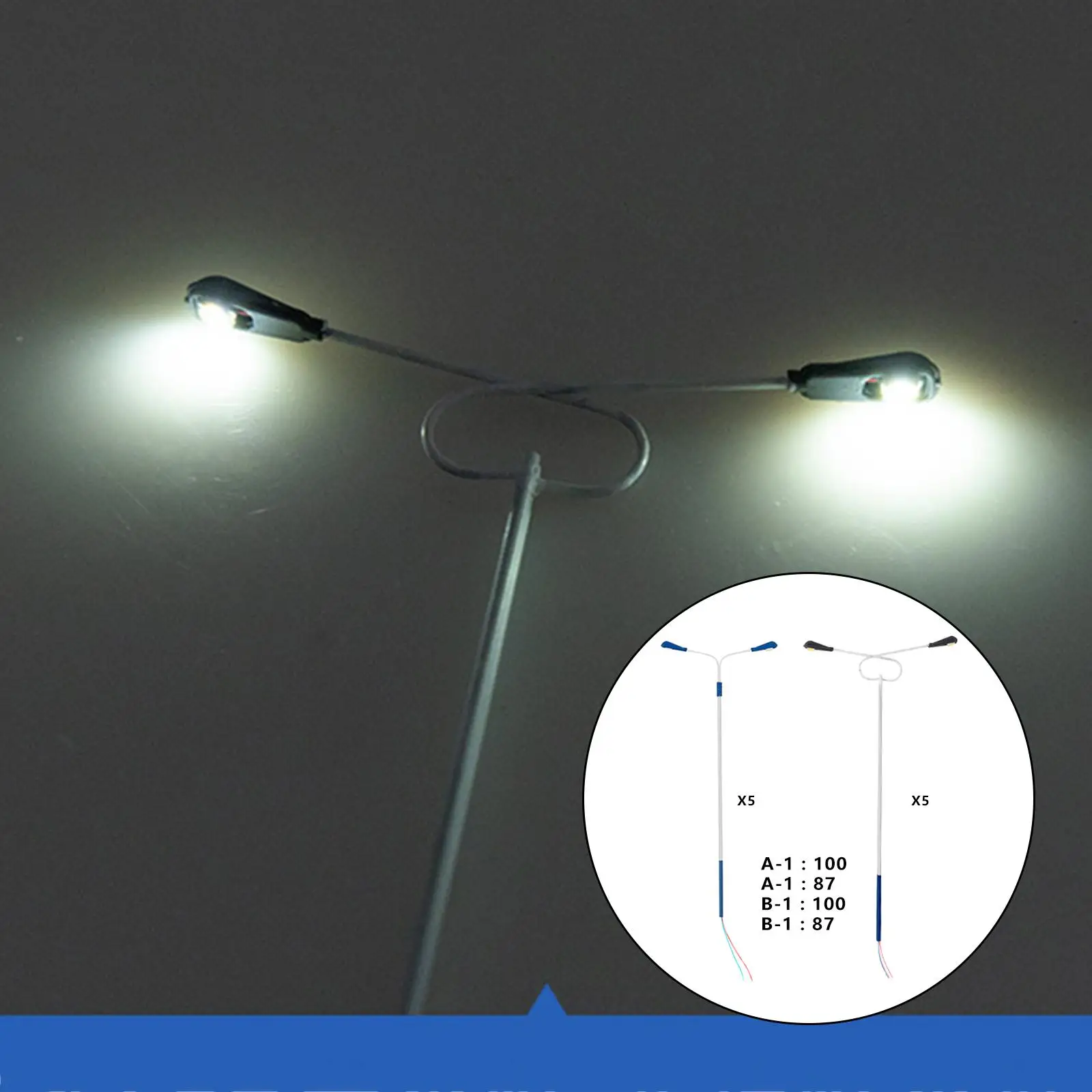 5x HO Scale Street Railway Lights LEDs Mini Sand Table Landscape Building