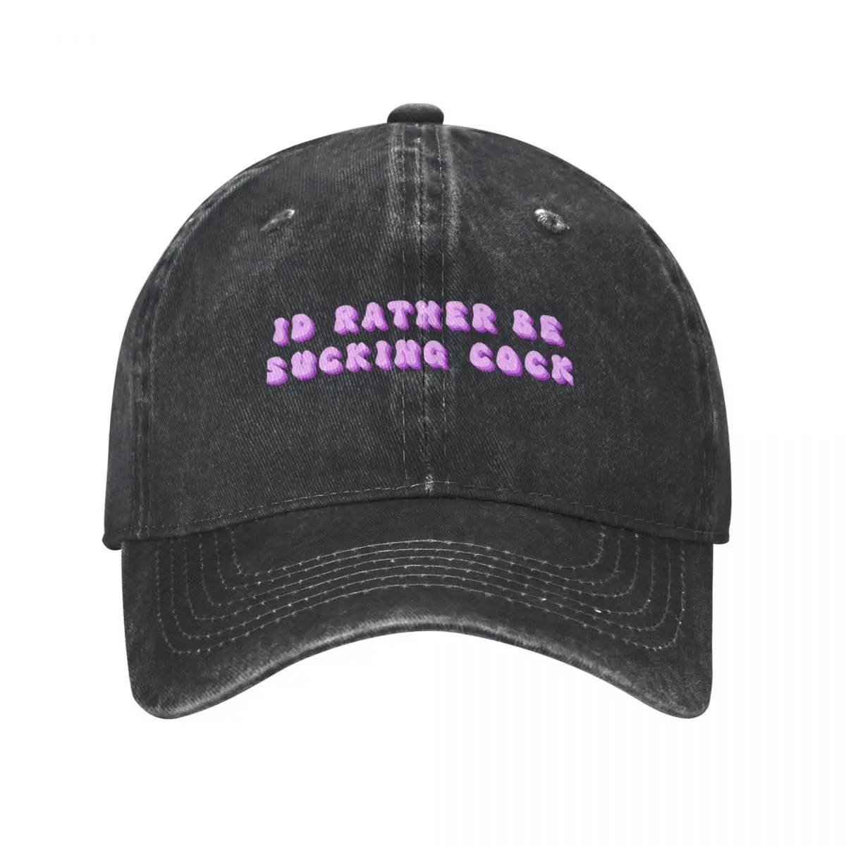 I'd Rather Be Sucking Cock Groovy Purple Retro Baseball Cap Custom Cap Hat Beach |-F-| Baseball For Men Women's