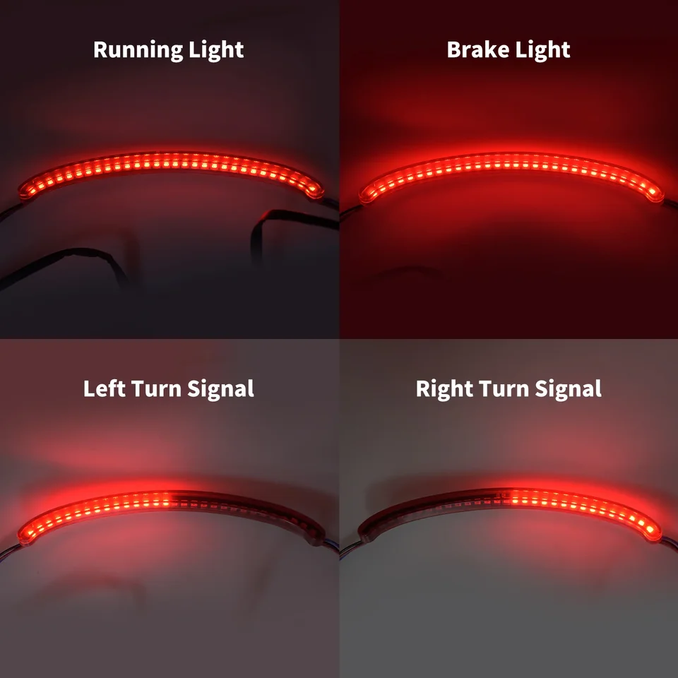 FZHMT LED Rear Fender Tail Light – Fits Harley Softail Fat Bob FXFBS 114 & FXFB 107 2018-Up – Red