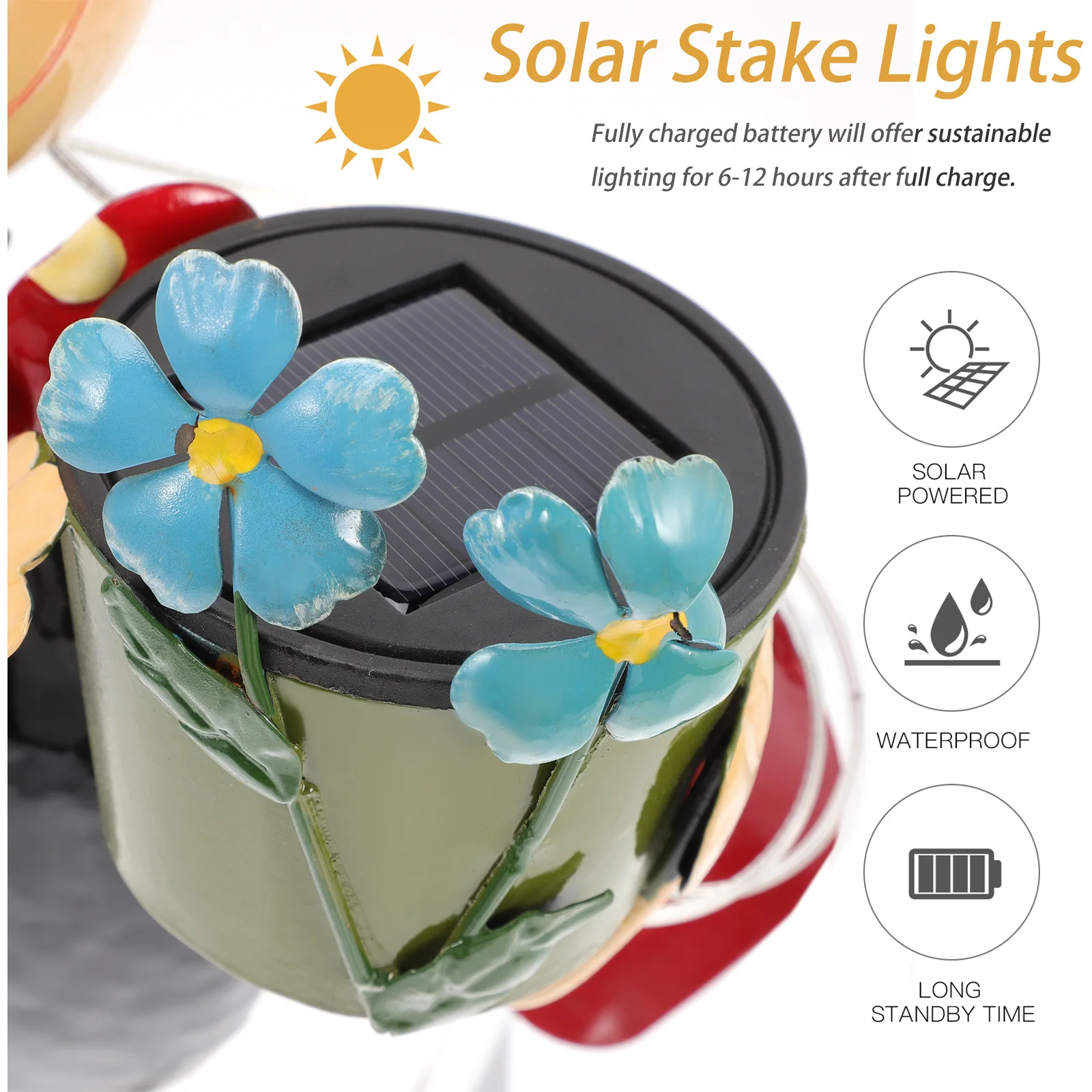 

Ladybug Solar Garden Stake Lights Premium Iron Animal Statue Outdoor Landscape Lighting Garden Lawn Yard Decoration