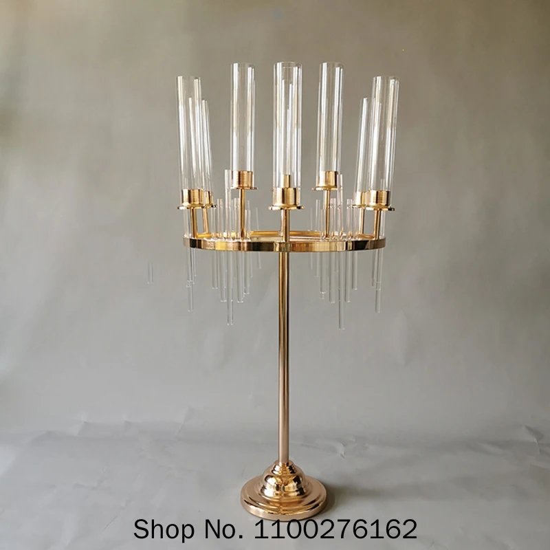 

4pcs 9-head Metal Candle Holder Candle Holder Stand Wedding Table Center Decoration Vase Road Lead Party Decoration