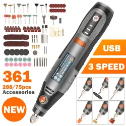 Dremel 미니 드릴 조각 펜, USB 무선 회전 도구, 전기 USB 미니 무선 드릴, 액세서리 DIY 세트, 21000rpm