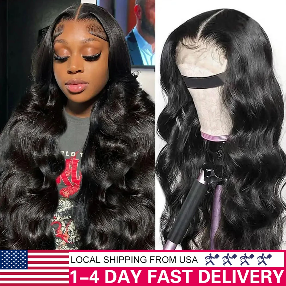 150% Glueless Body Wave Lace Front Closure Wigs  4x4 Lace Closure Wig Newupgrade Glueles Curly Wigs Pre Plucked with Baby Hair