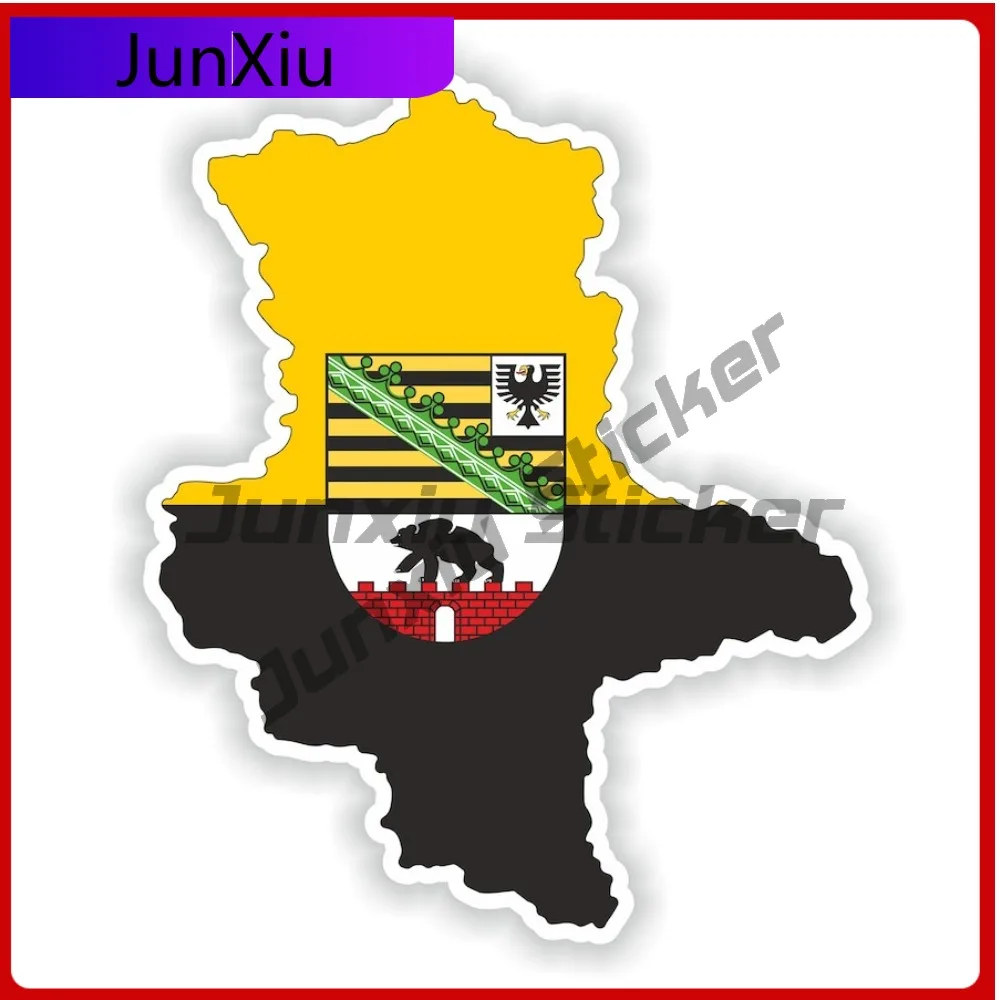 

Saxony-anhalt Germany National Flag And Emblem Map Shape Stickers Suv Car Cover Scratch Sticker Waterproof Decals For Motorcycle