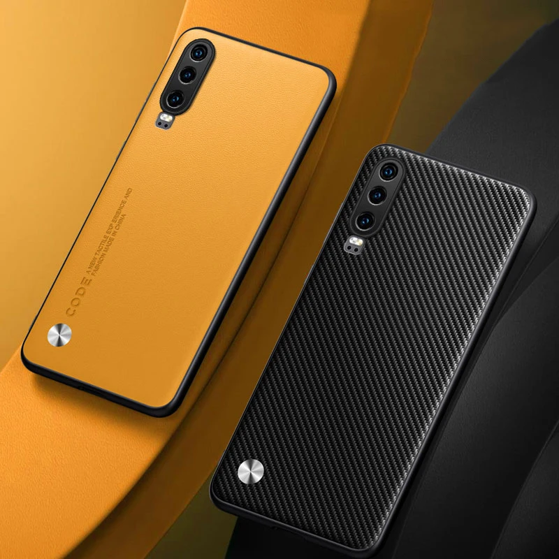 Für Huawei P30 Hülle Luxus PU Leder Handyhülle für Huawei P30 HuaweiP30 Rückseite Matt Silikon Stoßfest Vollschutz