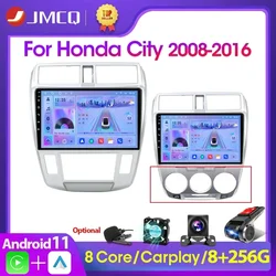 JMCQ 2 Din Radio de coche para Honda City 2008 2009 2010 2011 2012 2013 reproductor Multimedia Android 12 unidad principal de navegación GPS Carplay