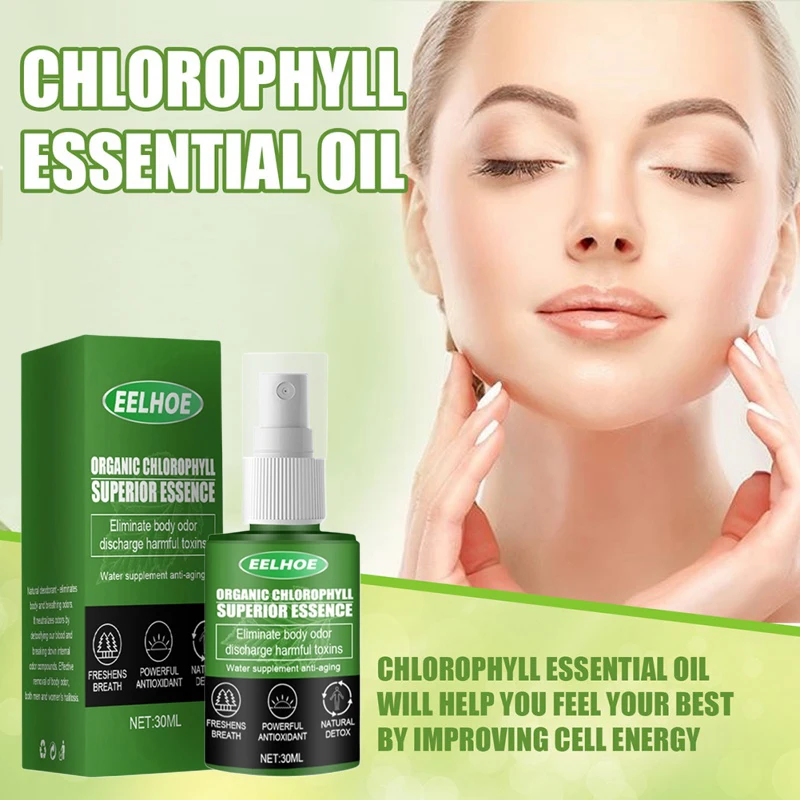 30ml Chlorophyll Essential Oil Liquid Energy Booster for Men Women Skin Care Chlorophyll Drops Extract