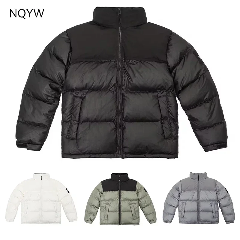 Face Nuptse 1996 Large Plaid Sleeve Emboidered High Quality Men's Down Coat Winter Couple Warm Windproof Waterproof Jacket