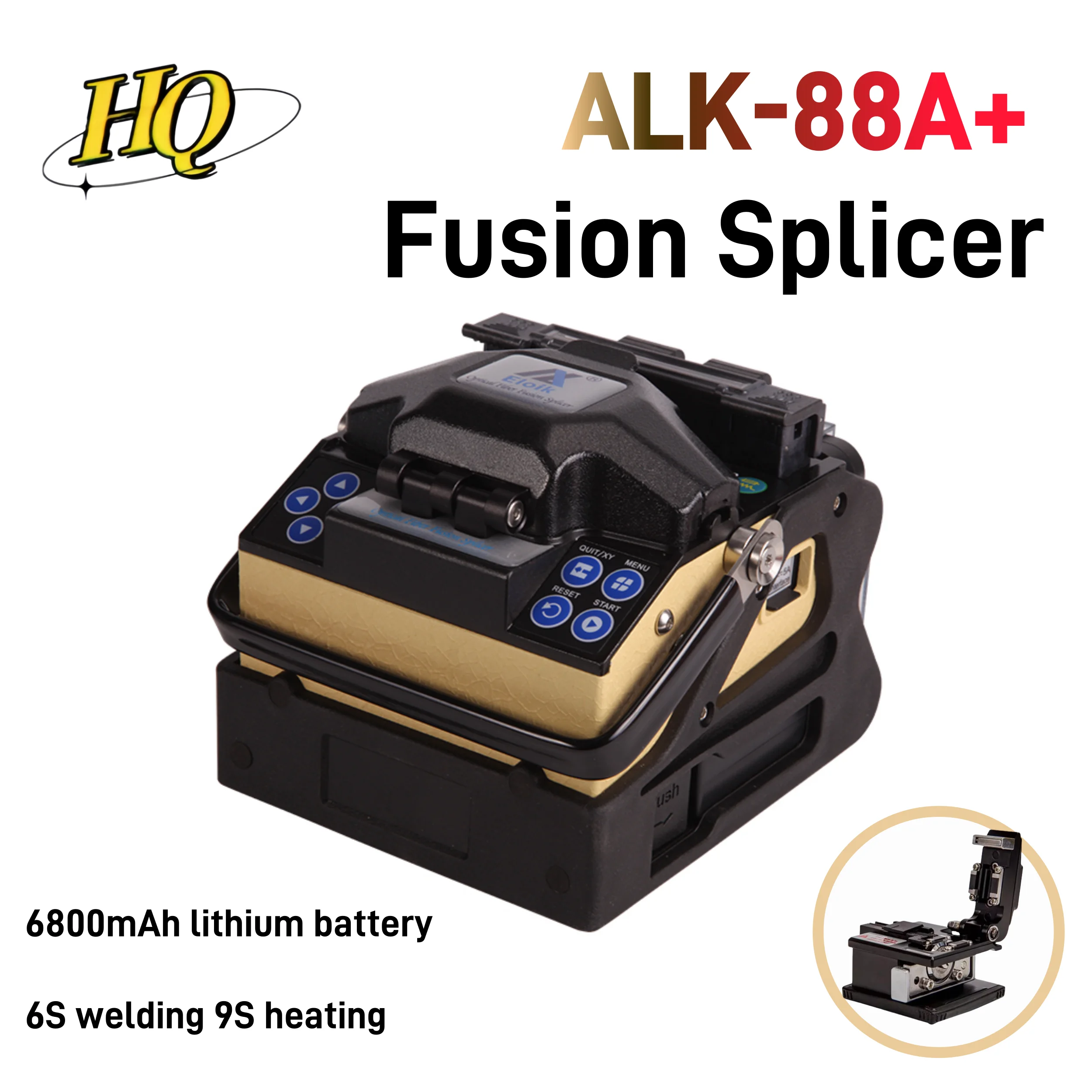 ALK-88A+ Fiber Optic Fusion Splicer Fully Automatic True Six Motor 6800mAh Large Capacity Battery Intelligent Fiber Splicer