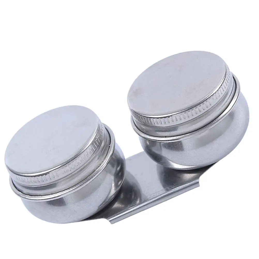 Oil Painting Double Pot for Brush Cleaner Rinse Solvent Silver Artist Cups