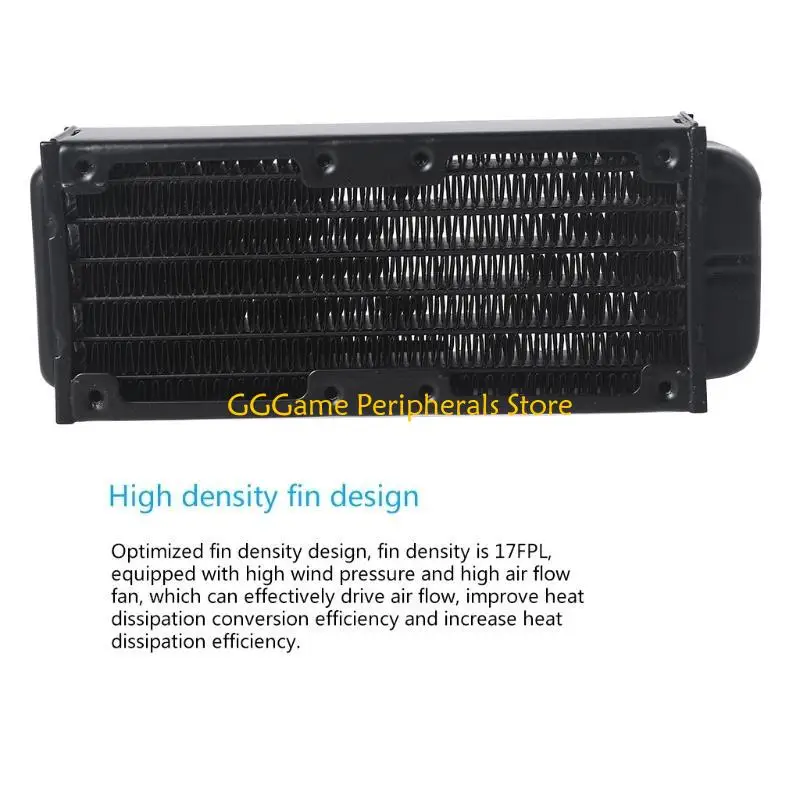 U55B Aluminum Water Cooling Radiator 6 Tubes Heat Exchanger CPU Heatsink Cooler Fast Heat Dissipation for PC Computer