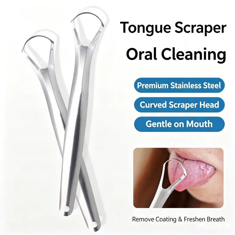 Tongue Scraper Cleaner Handle Tongue Coating Remover Fresh Breath Oral Care Tool Portable Travel Dental Cleaning Accessory
